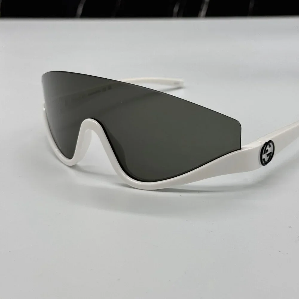 NEW GG1650S 007 UNISEX SHIELD SUNGLASSES, GRAY WHITE MASK EYEWEAR GUCCI